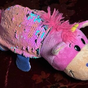 Flipazoo Pink and Blue Sequin Unicorn Plush